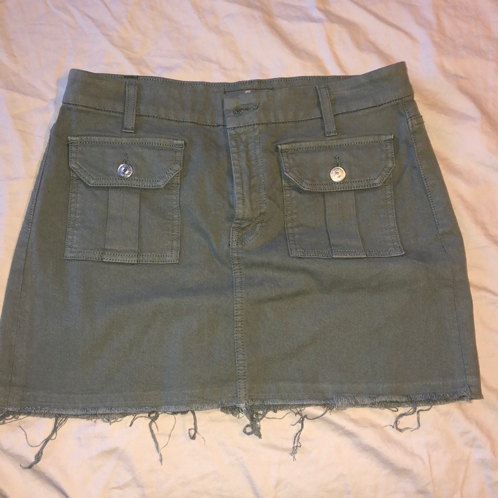 7 For all Mankind Army green skirt